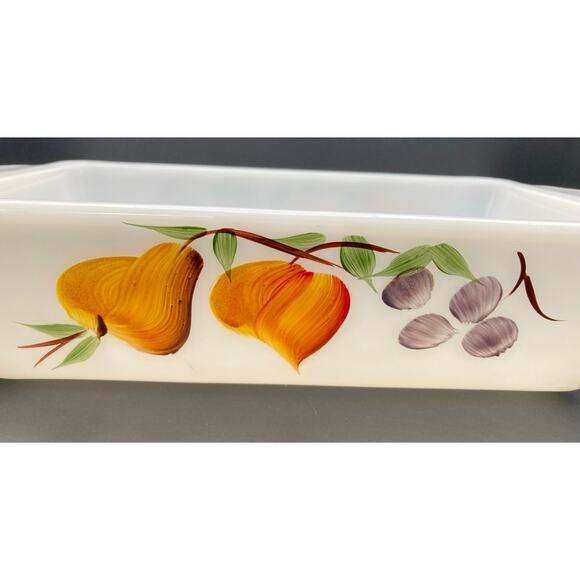 VTG Anchor Hocking Fire King Baking Loaf Pan Dish Hand Painted 409 1QT - Picture 6 of 7